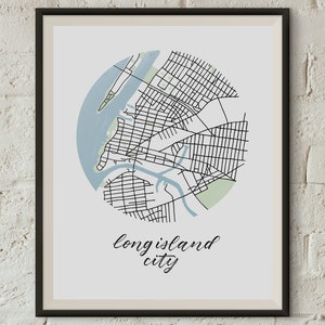 Long Island City Map | 8&quot;x10&quot; Illustrated Queens, NYC Neighborhood Print