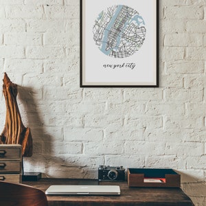 New York City Map 8x10 Illustrated Manhattan NYC Print image 4