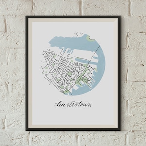 Charlestown Map | 8&quot;x10&quot; Illustrated Boston, MA Neighborhood Print