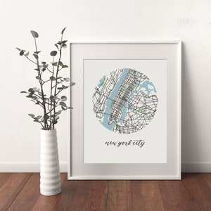 New York City Map 8x10 Illustrated Manhattan NYC Print image 2