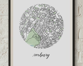 Roxbury Map | 8"x10" Illustrated Boston, MA Neighborhood Print