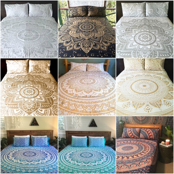 Indian Mandala Duvet Cover Queen Single King Size Bohemian Etsy