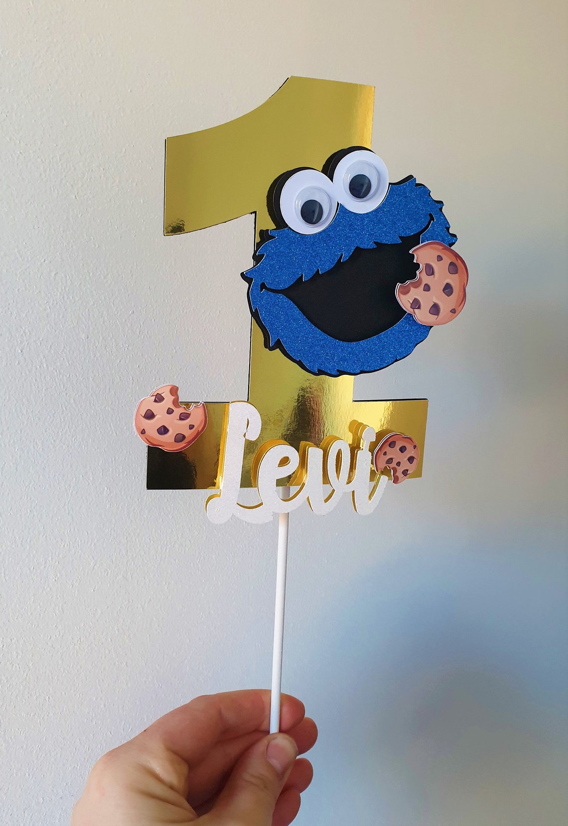 Personalised Cookie Monster 3D Cake Topper | Etsy