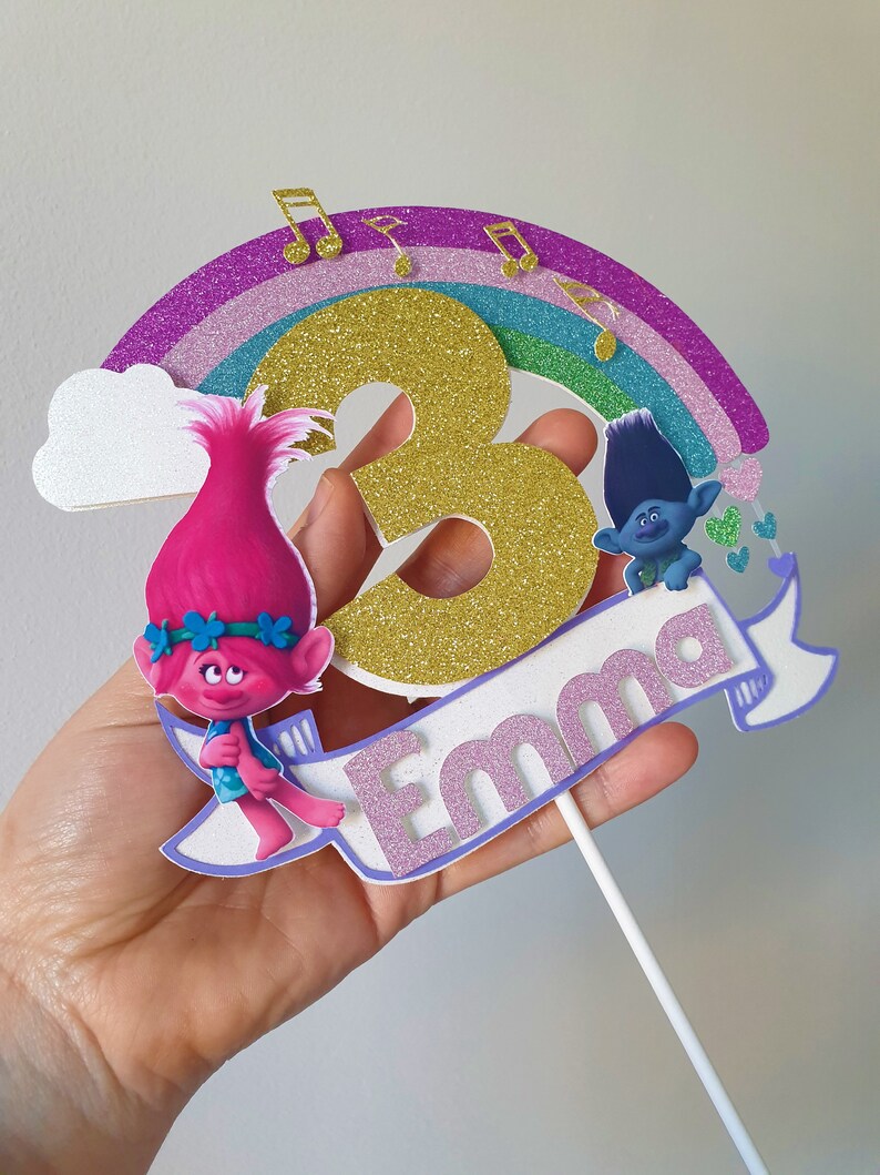 Personalised Trolls/ Poppy & Branch 3D Cake Topper Etsy