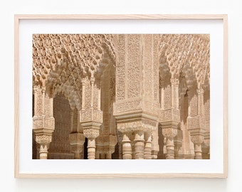 Alhambra Digital Download Horizontal Print - Arab Architecture Photo Print - Spain Photo Geometric Art - Morocco Tiles Printable - Gift Home