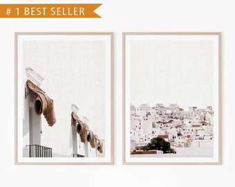 Set of 2 White Town Digital Prints - Neutral Art Gallery Wall - Photo Download Australian Artist - Printable Duo Photo Set - Gift New Home