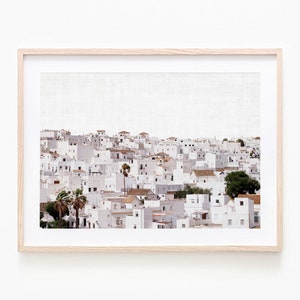 White Town Printable - Mediterranean Style Decor - Hipster Home - Spanish Architecture - Scandinavian Bedroom - Contemporary Wedding Gift