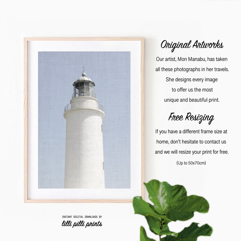 Lighthouse Photography Wall Art Print Coastal Nautical Beach Home Decor Large Printable Poster Digital Download Colour Photo image 6