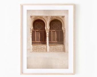 Morocco Art Digital Download - Spain Photography Printable Art - Arab Window Wall - Alhambra Architecture Print - Moroccan Abstract Decor