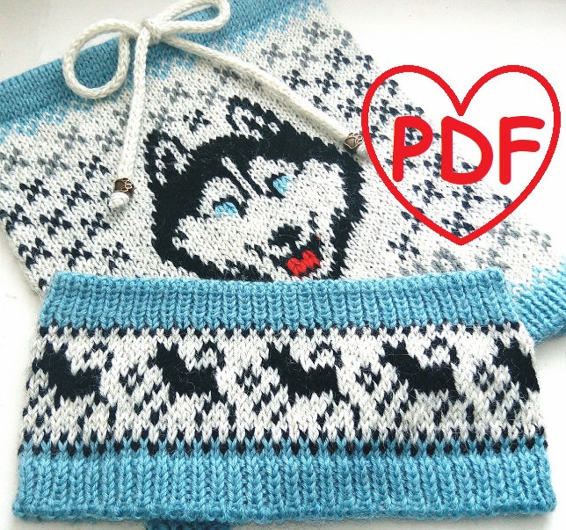Knitting pattern Husky Knitting set Headband & cowl DIY gift Etsy