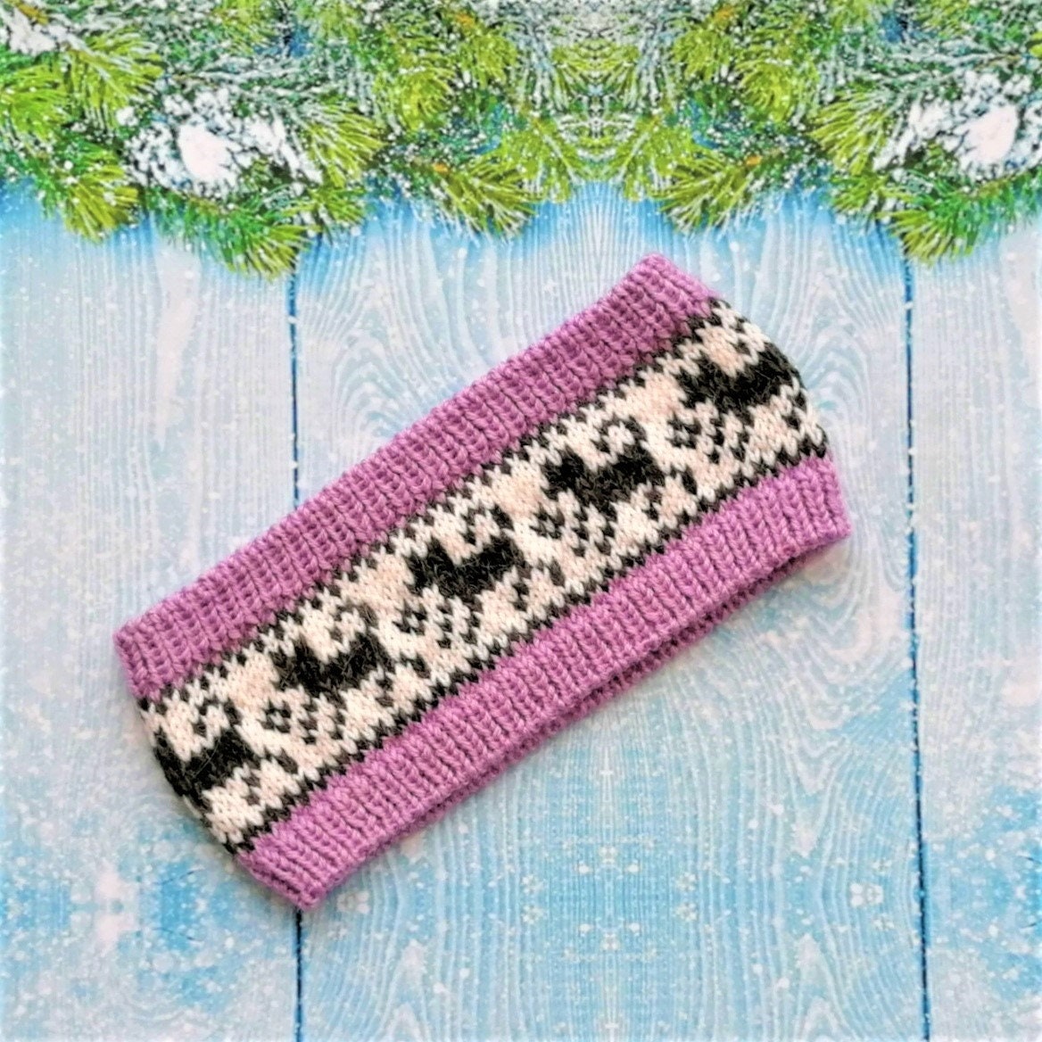 Husky dog headband Knitting headband pattern Christmas gift Etsy