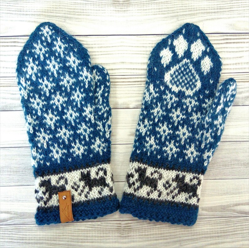 Dog paws mittens Cute winter mittens Women's dog mittens Etsy