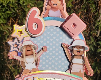 Roblox/ Gameing Girl Cake Topper