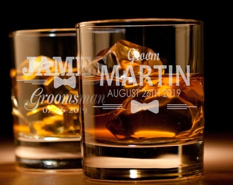 Personalized Rocks Glasses, Whiskey glasses, Custom Whiskey Glass, Scotch Glasses, Bourbon Glasses, Old fashioned glass, Gift for Groomsman