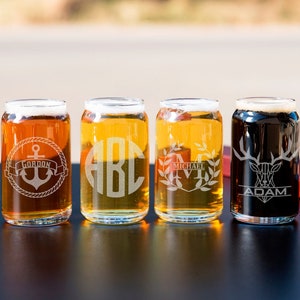 Beer Glass Personalized for Him, Beer Glass for Father, Beer Gift, Beer Mugs, Engraved glass, Custom Beer Can Glass, Personalized Beer Glass