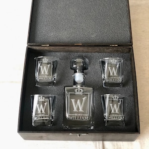 Whiskey Decanter Set, Decanter and Glasses, Custom Decanter Set, Personalized Decanter, Personalized Gift, Wedding Gift, Anniversary Gift