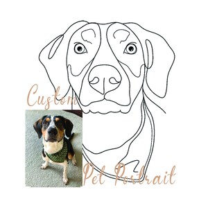 Custom Pet Portrait Line Art (Digital Download)