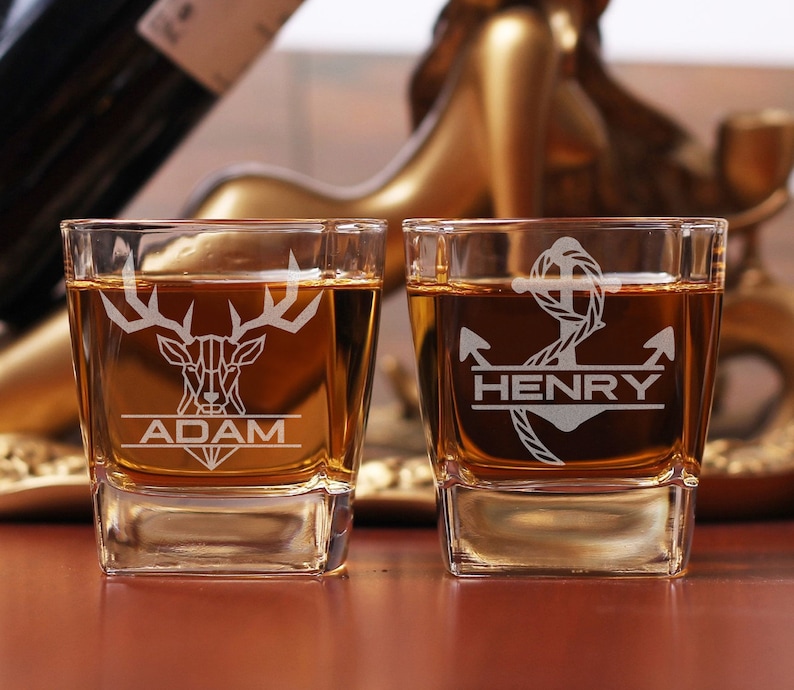 Whiskey Glasses Personalized Monogrammed Whiskey Glasses Etsy