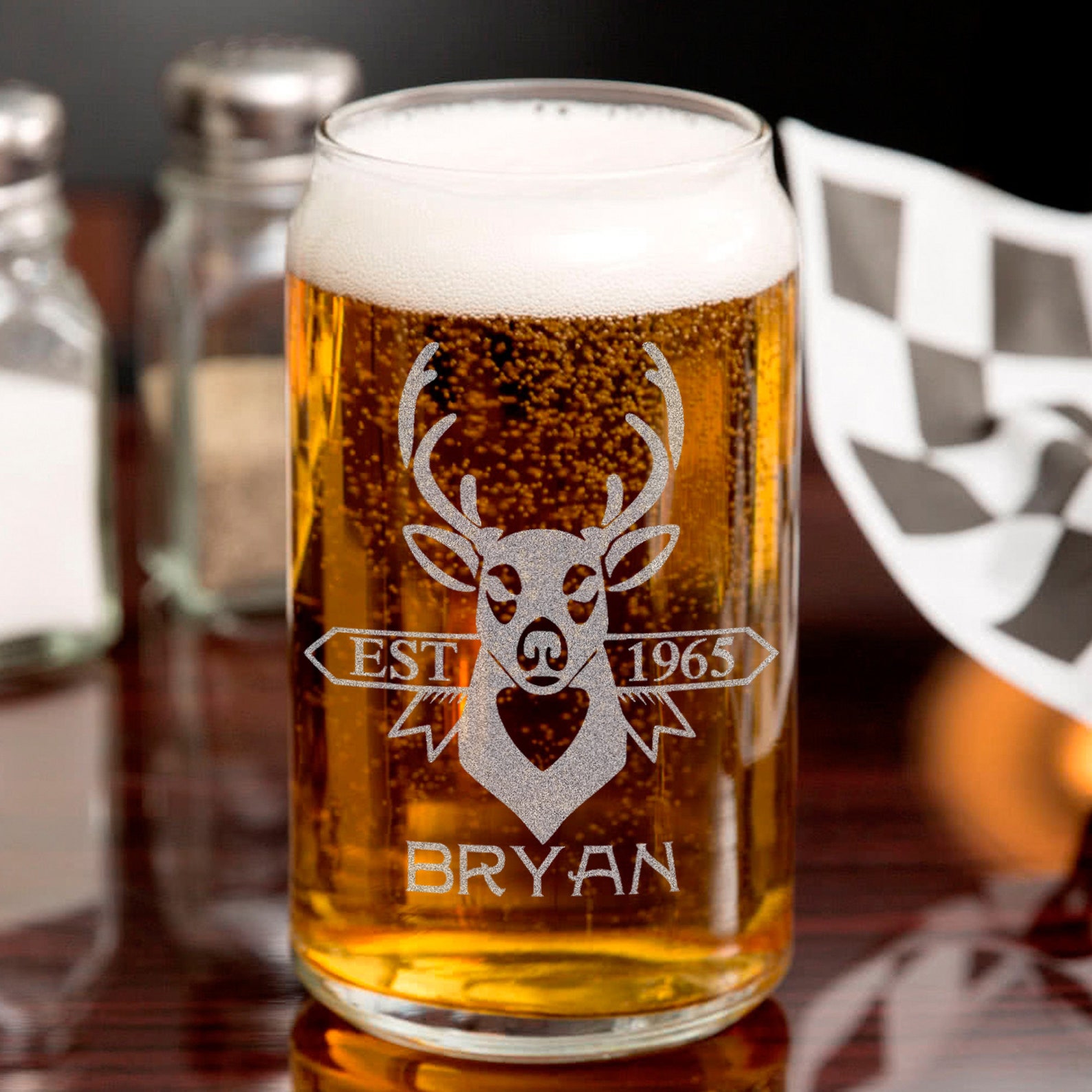 Hunter Beer Can Glass Hunter Gift Beer Mugs Father's Etsy