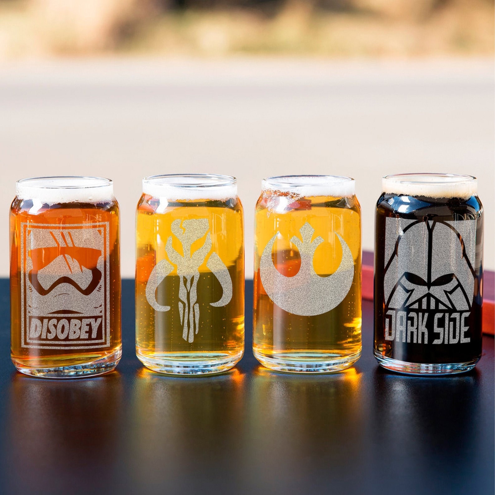 Custom Beer Glass Can Glass Beer Glasses Gift Darth Maul Etsy