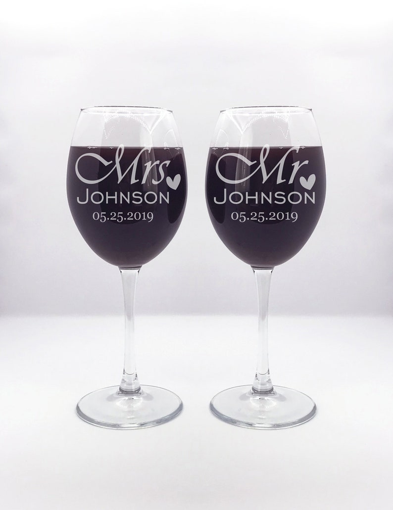 Bride and Groom Wine Glasses. Wedding Set of 2 Wine Glasses Mr Etsy