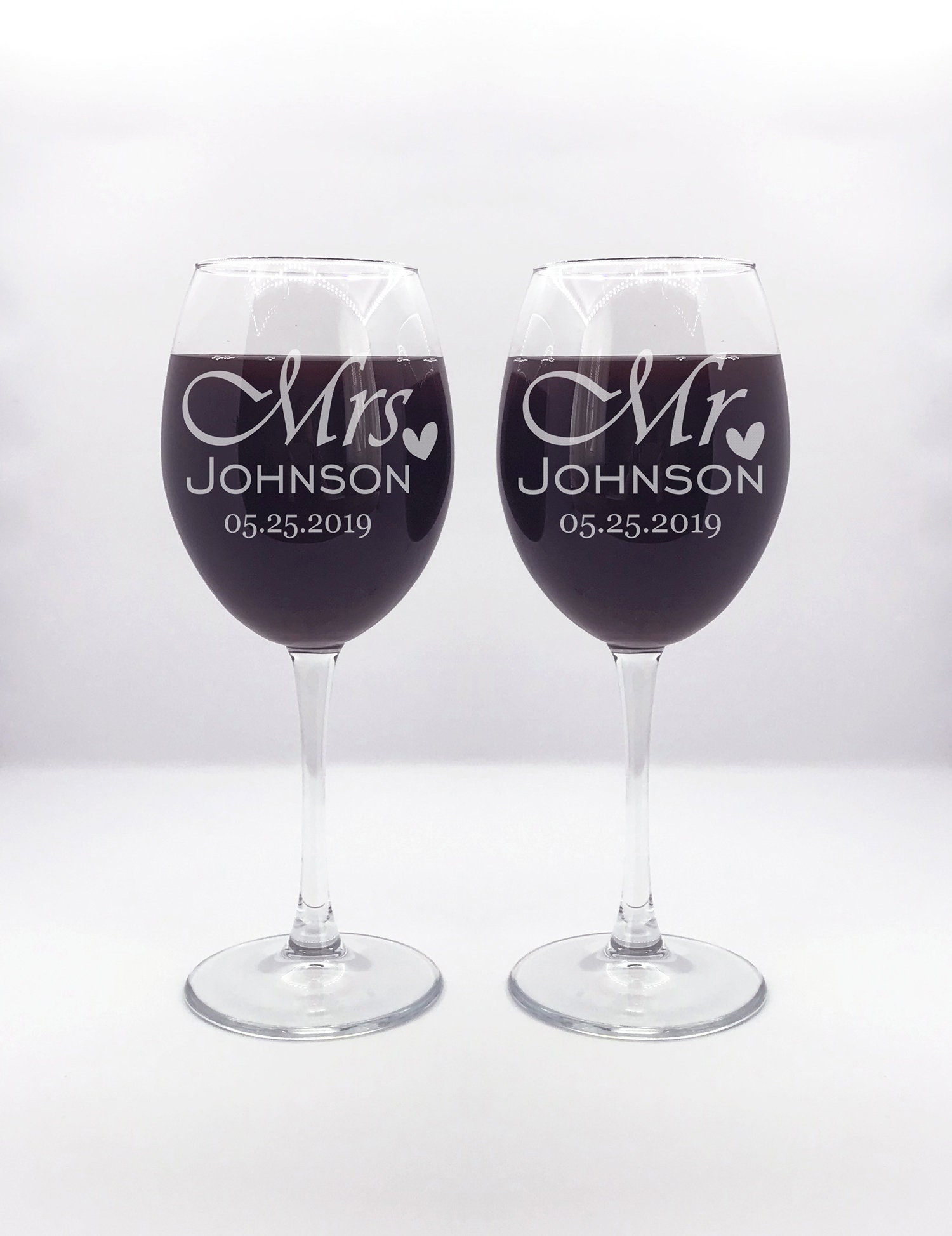 Bride and Groom Wine Glasses. Wedding Set of 2 Wine Glasses Mr Etsy