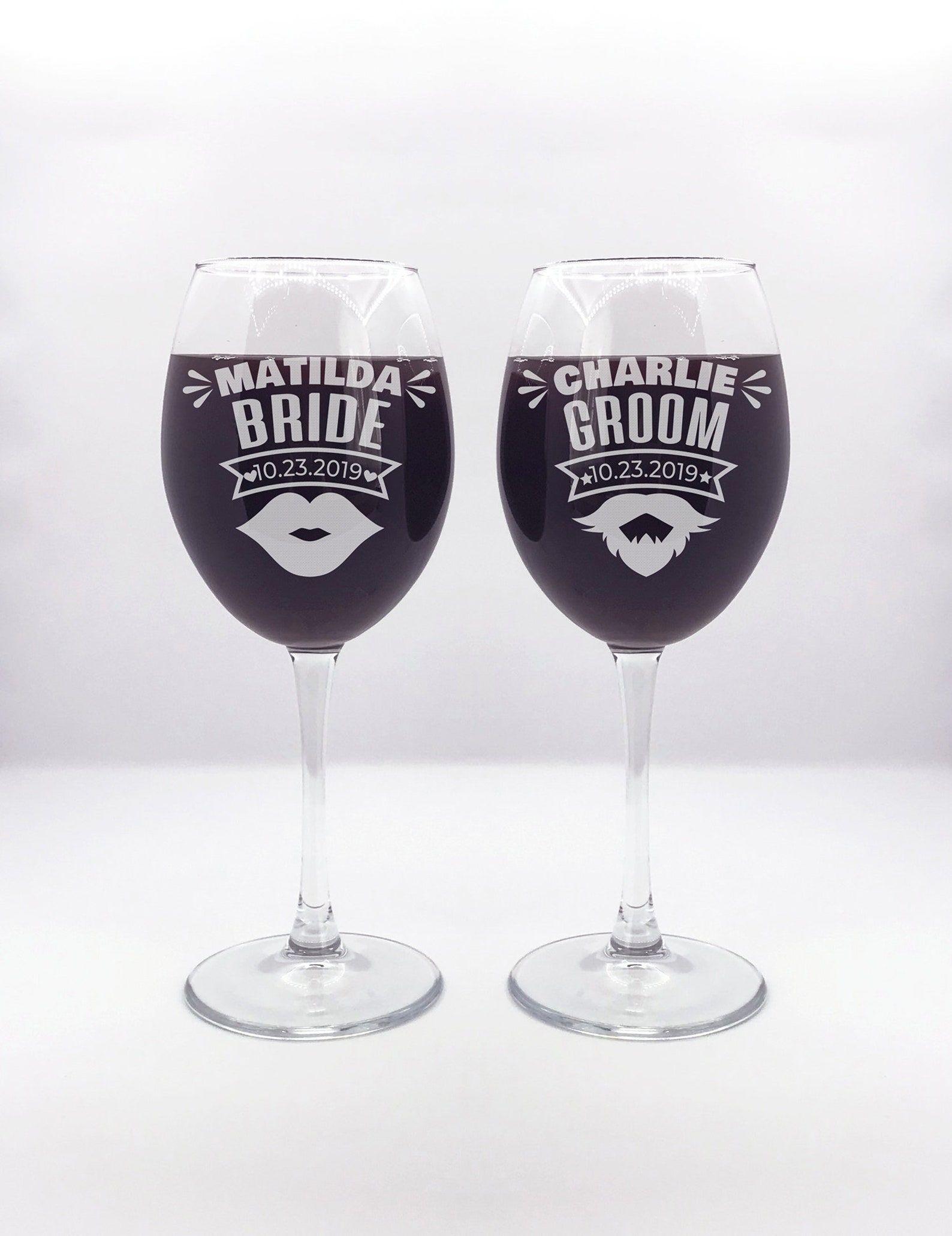 Bride and Groom Wine Glasses. Wedding Set of 2 Wine Glasses Mr Etsy