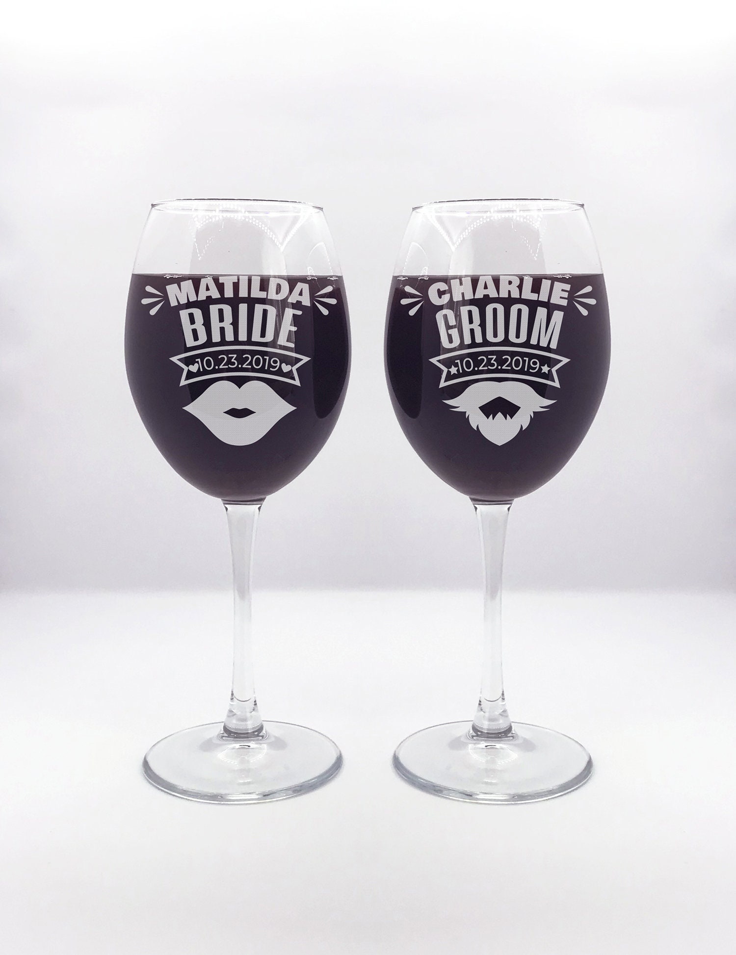 Braut Und Bräutigam Weinglas-Charme – Mr & Mrs Anhänger Für Wein- Oder Cocktailglas, Mit Geschenktasche, 3,5 Cm Ring