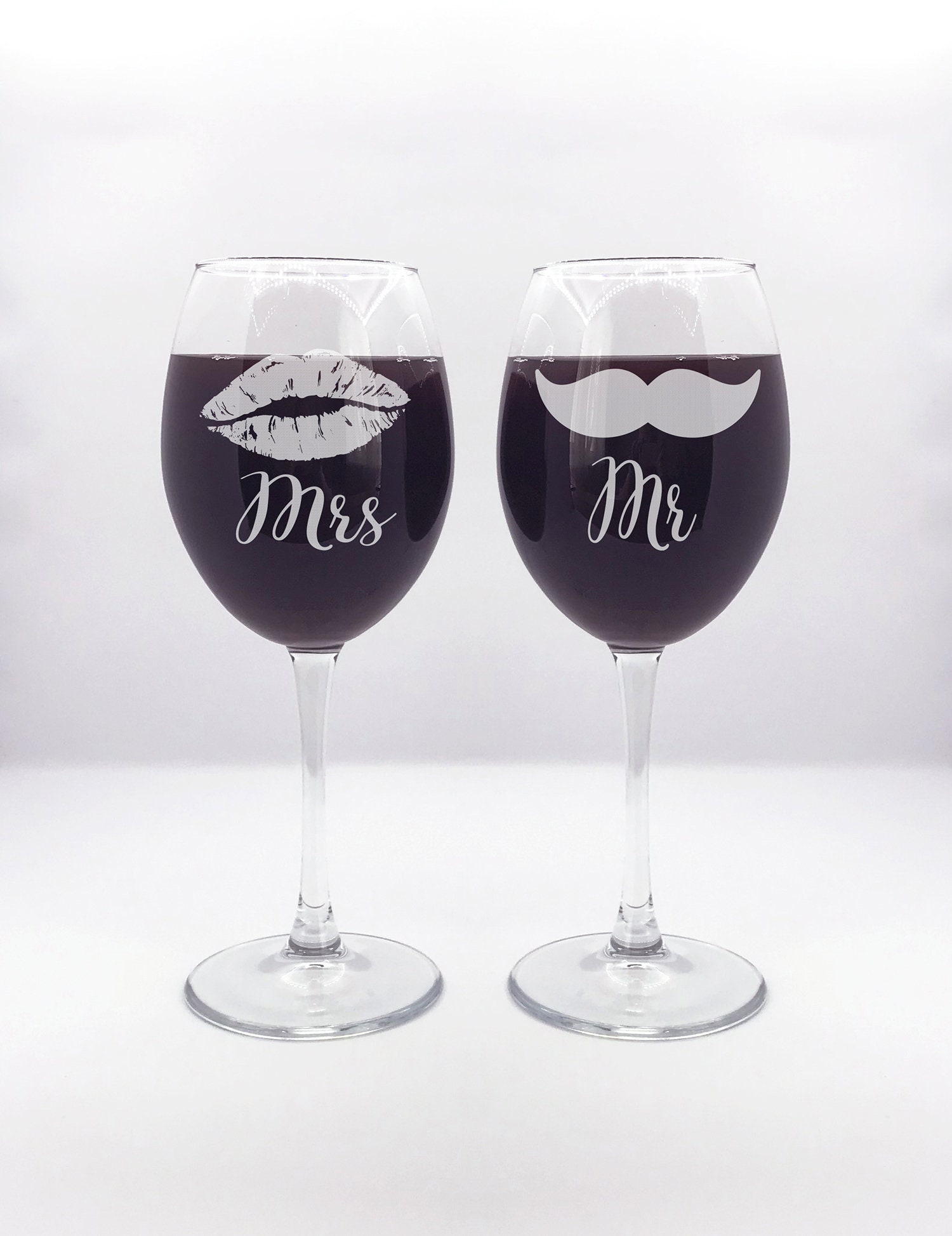Bride and Groom Wine Glasses. Wedding Set of 2 Wine Glasses Mr Etsy