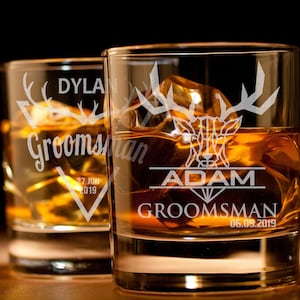 Set 6 Hochzeit Whisky Gläser, Rocks Glass, Whisky Glas, Scotch Glas, Bourbon Glas, Bräutigam Whisky Gläser Set, Custom Gläser Set