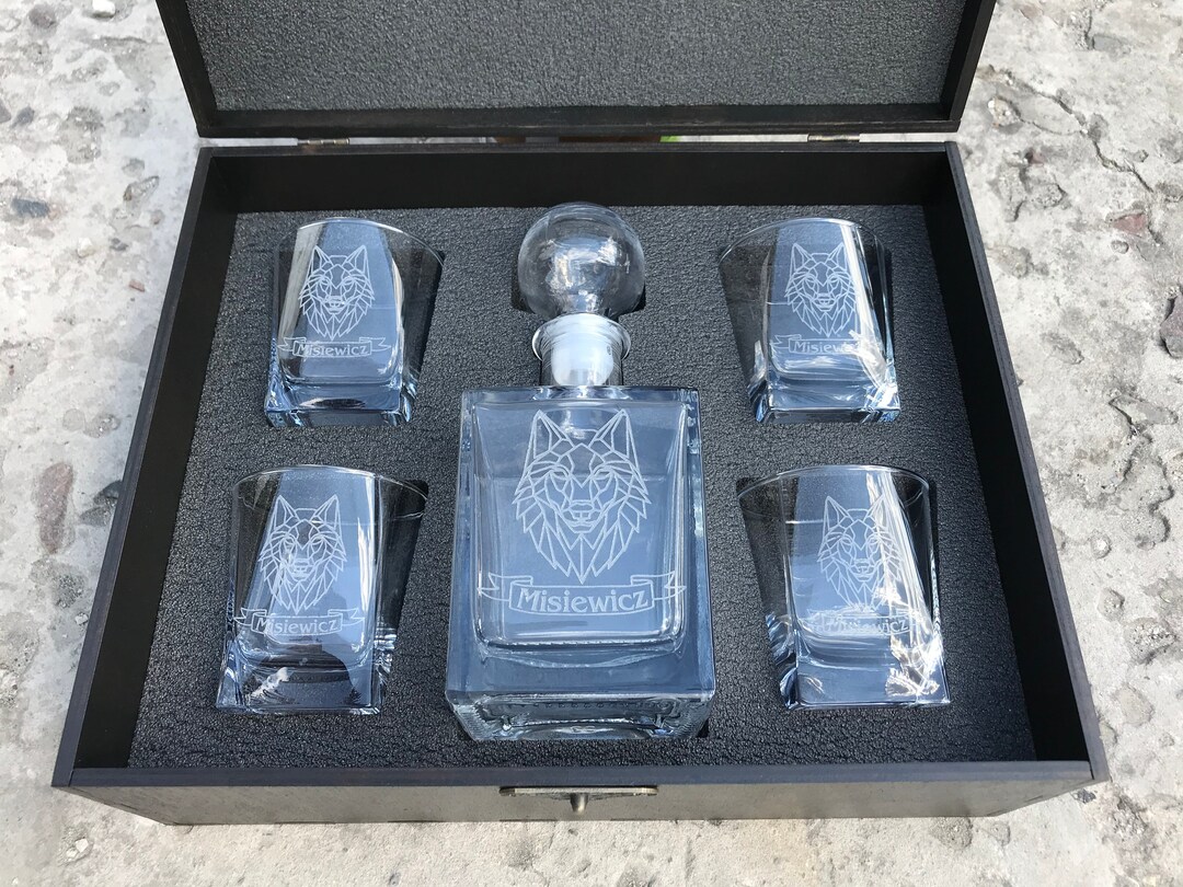 Personalized Whiskey Decanter Set, Custom Whiskey Glasses, Anniversary ...