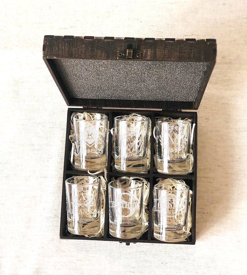 Personalized Shot Glass Set 6 Custom Engraved Shot Glasses Etsy