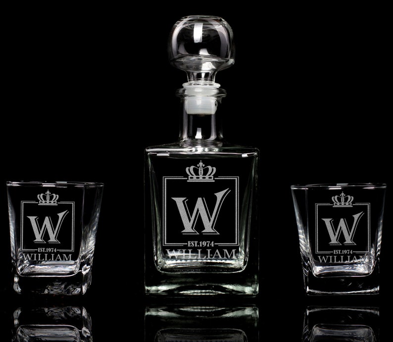 Custom Whiskey Decanter Set Personalized Decanter Set Etsy