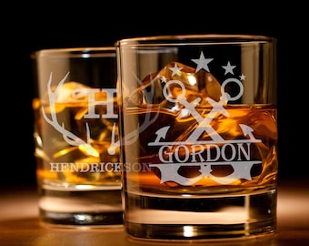 Spersonalizowana grawerowana szklanka do whisky: Monogram Rocks Glass