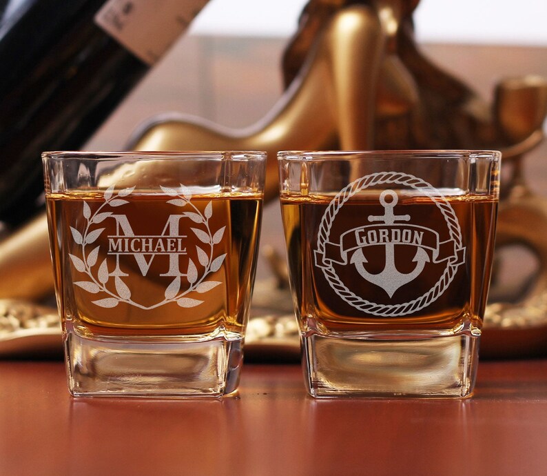 etsy whiskey glass personalized