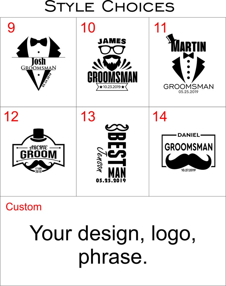 Styles for engraving on the beer glasses