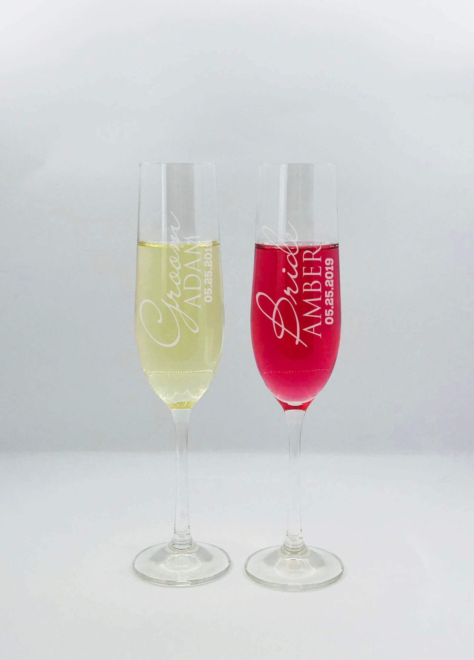 Personalized Champagne Flutes 2 Toasting Flutes Personalized Etsy
