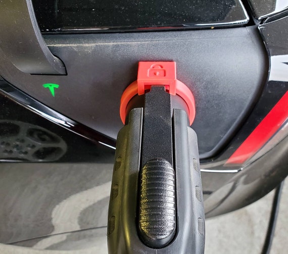 Super Durable Tesla J1772 Charger Adapter Lock Red Model S X