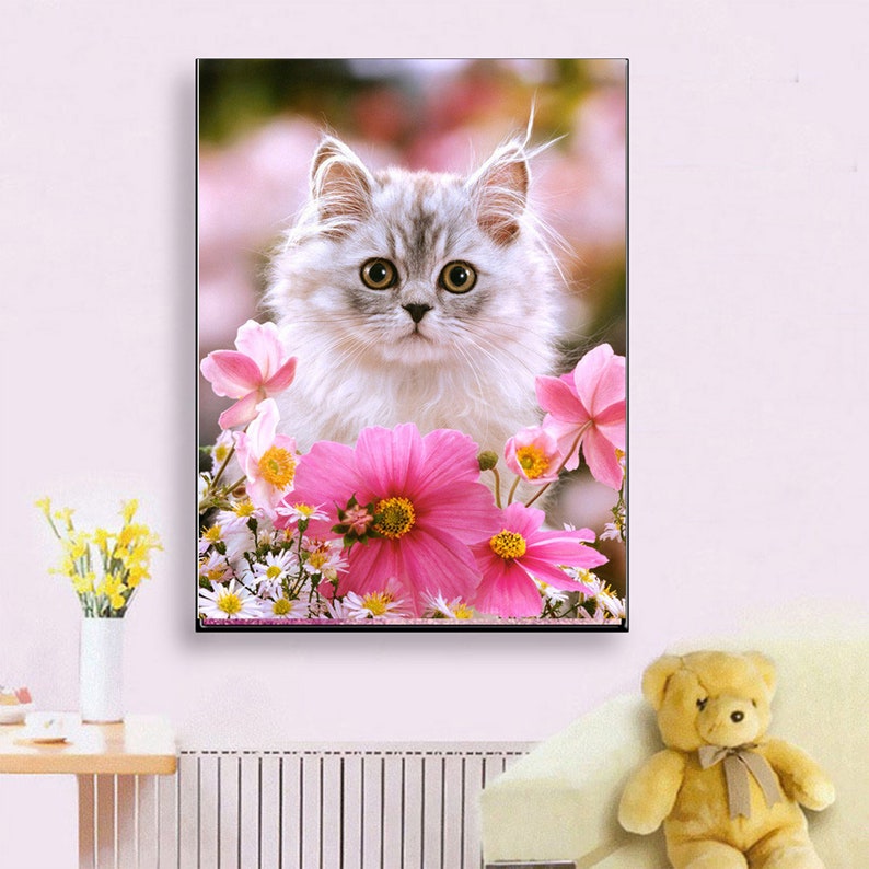 5D diy diamond painting Cross Stitch 3d Diamond Embroidery mosaic pattern Cat animals picture home decor gift