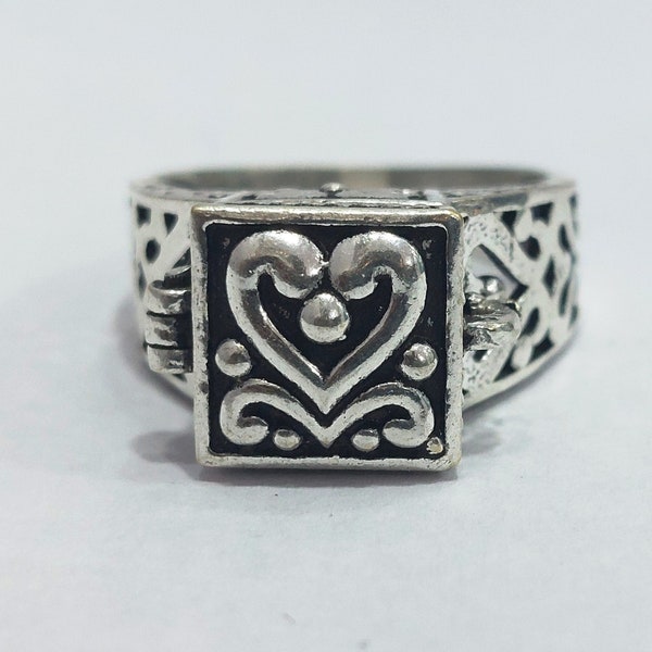 Unique Solid Silver Poison Ring, Openable Poison Box Ring, 925 Sterling Silver, Handcrafted Bohemian Ring, Silver Poison Ring, Gifts for All