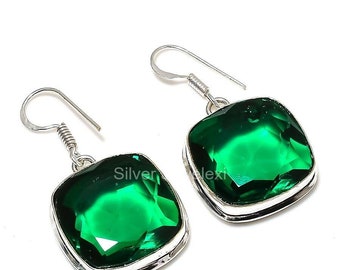 Elegant Chrome Diopside Gemstone Earrings, Green Drop & Dangle Earrings, 925 Sterling Silver Jewelry, Wedding Gift, Earrings For Love