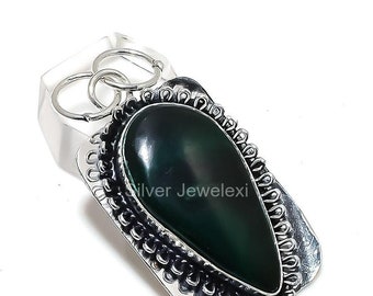 Sparkling Nephrite Pendant, Gemstone Pendant, Green Pendant, 925 Sterling Silver Jewelry, Birthday Gift, Pendant For Best Friend