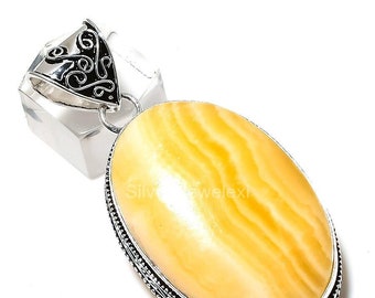 Yellow Aventurine Boho Pendant 925 Sterling Silver Jewelry