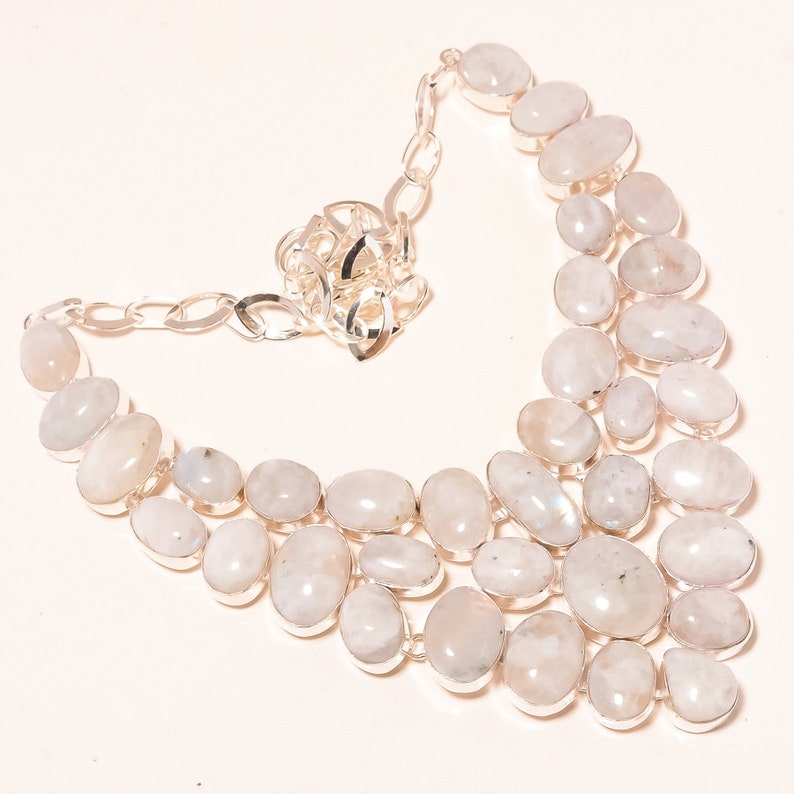 18 Wedding Gift Necklace Size Handamade 925 Sterling Silver Necklace Natural Moonstone Necklace June Birthstone