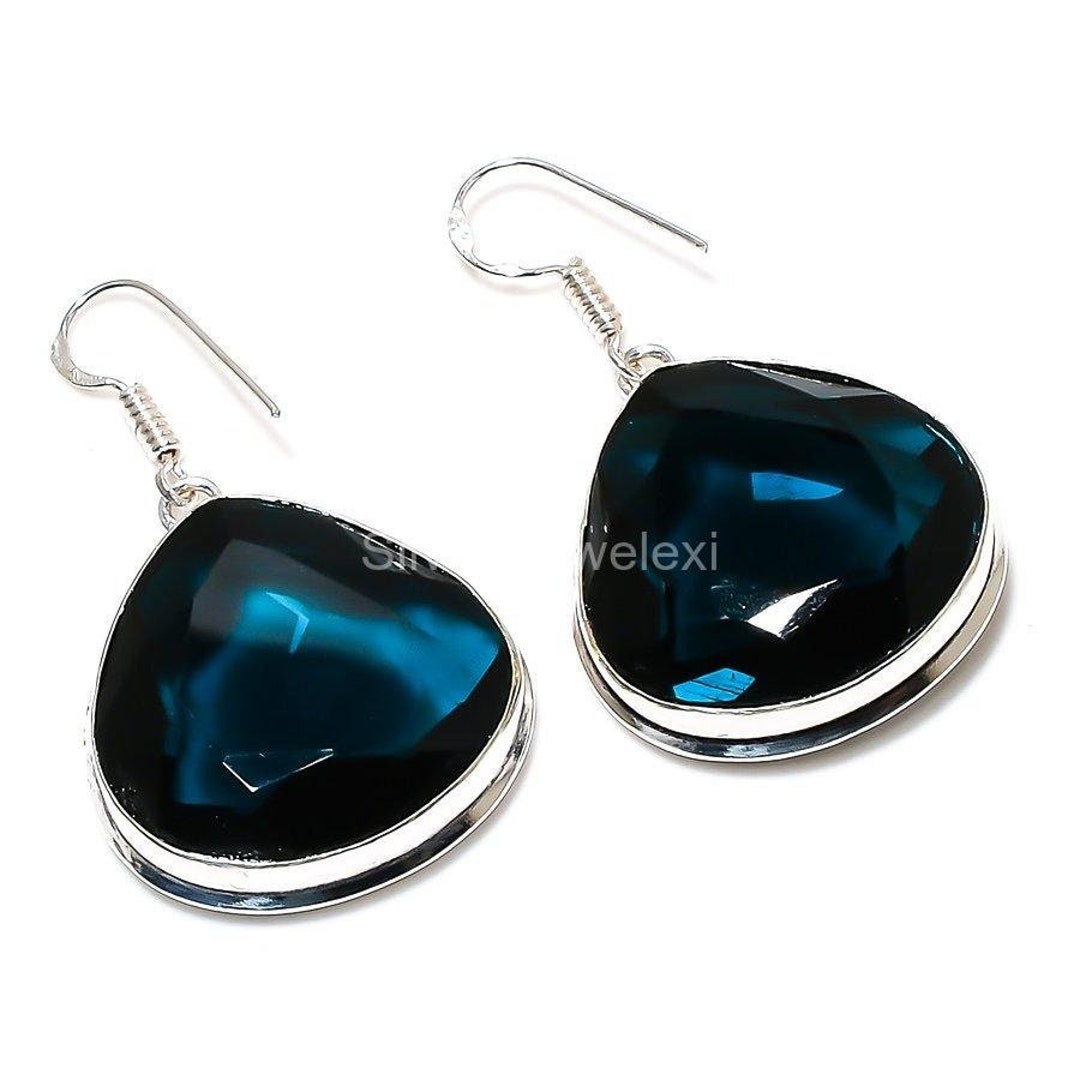 Set Orecchini Pendenti In Argento Placcato E Tormalina Rosa Bi-colore, Per Matrimonio, Luckyshine