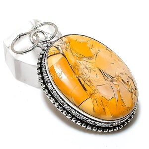 Exquisite Mookaite Pendant, Yellow Gemstone Pendant, Pendant, 925 Sterling Silver Jewelry, Wedding Gift, Pendant For Her