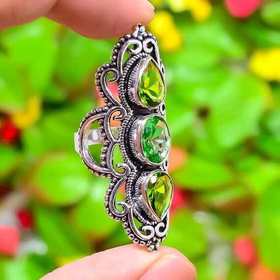 Vintage green shop amethyst ring