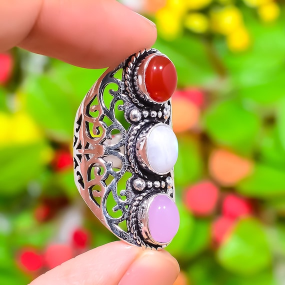 Rose Quartz Ring Carnelian Ring 