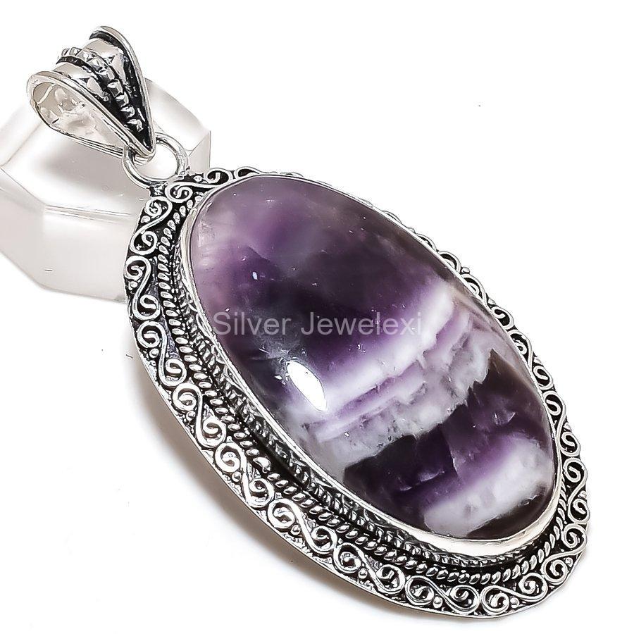 Ametista Collana Ciondolo A Forma Di Chevron Con Doppia - Foto 9