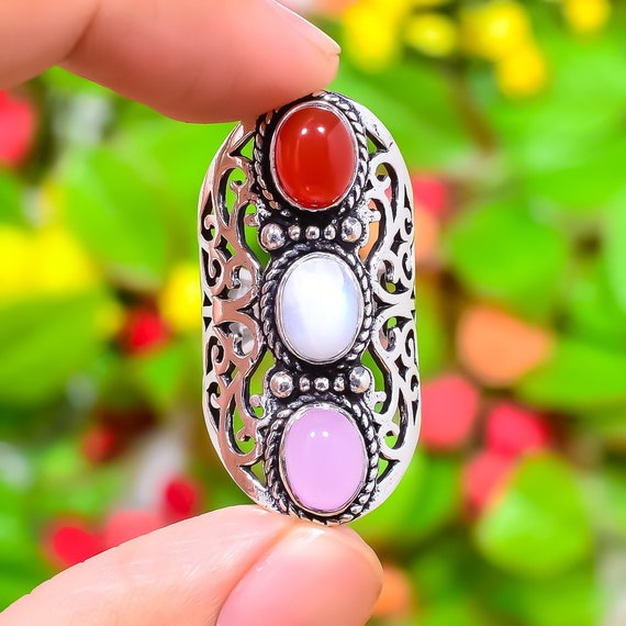 Rose Quartz Ring Carnelian Ring 